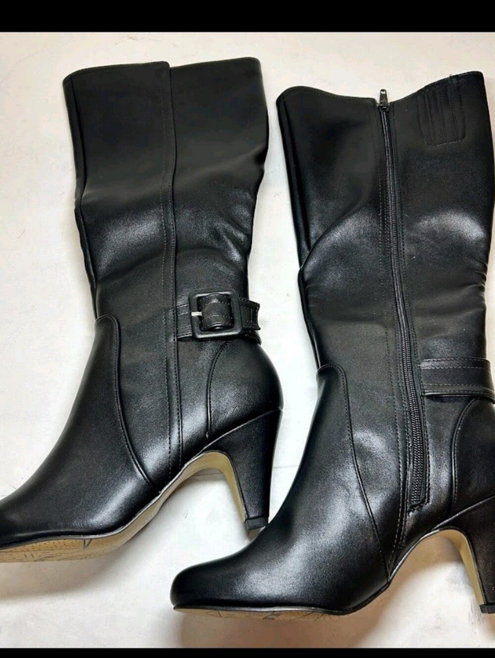 Bella Vita Troy II Black Faux Leather Knee High Womens Boots Size 9W